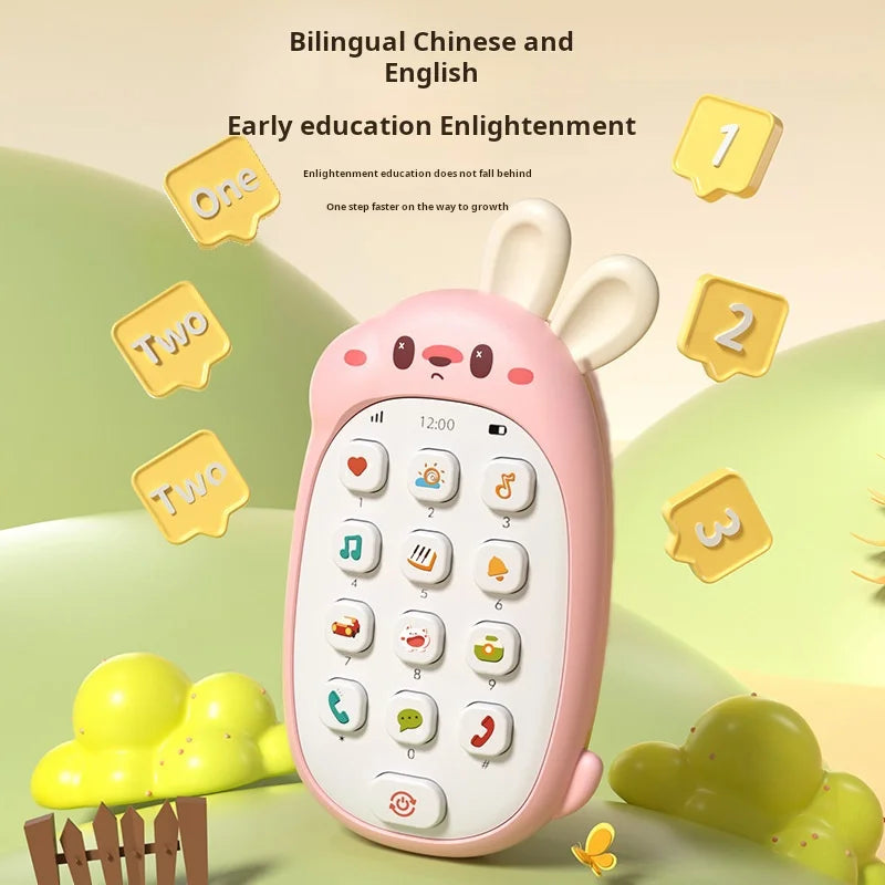 Baby Teether Simulation Mobile Phone 0-1 Year Old Children Music Phone Toy Early Education Educational Story Machine
