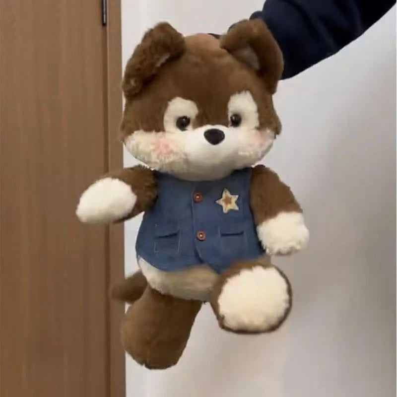 50cm Cute Running Fox Plush Toy Dressing Up and Changing Outfits Husky Cowboy Wolf Animal Doll as a Festival and Birthday Gift