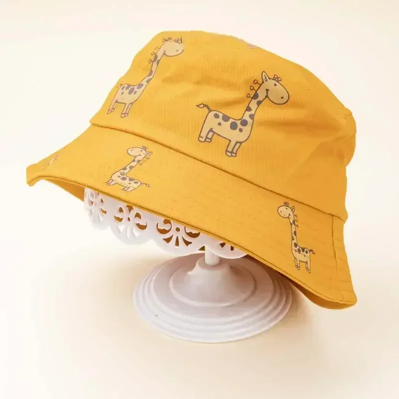 Bucket hat Cartoon Giraffe Baby Bucket Cap Outdoor Beach Children Sun Hat Kids Panama Cap Baby Boys Girls Cap
