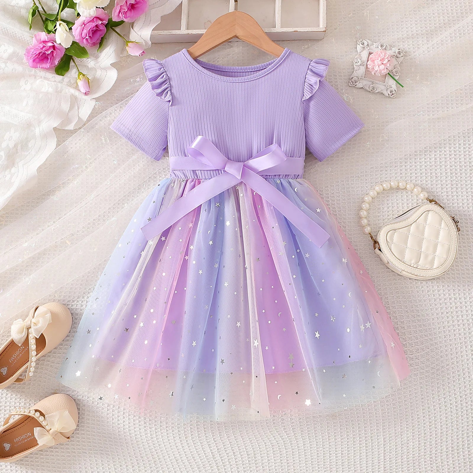 Korean Style Polka-dot Summer Dresses for Girls Cute Layered Sleeveless Casual Baby Kids Dress Baby Girls Clothes