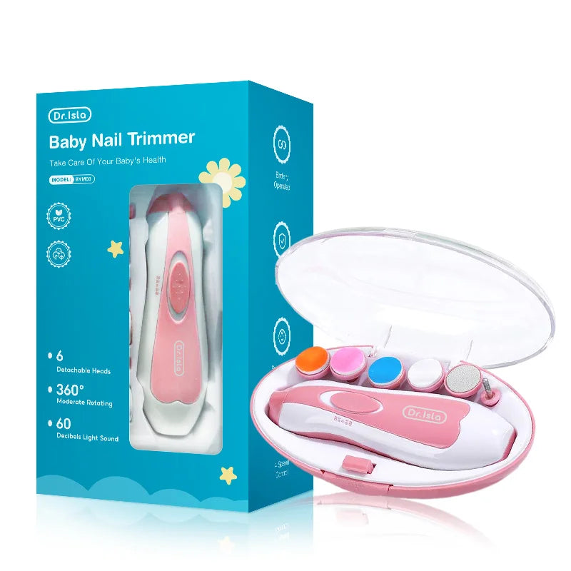 MAMIJOY  Electric baby Nail clipper LED Light Baby Nail Trimmer Baby Care Set 4-speed speed Adjustment With Low Noise