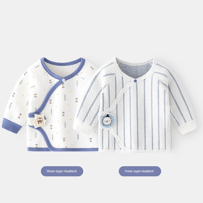 2 Pieces Newborn Pure Cotton Boneless Gown Winter Coat