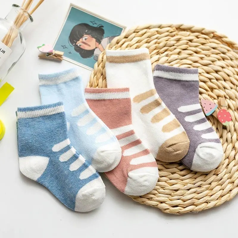 5Pairs Baby Socks Cotton Spring Autumn Cartoon Animal Children's Sock Girls Cute Newborn Boy Toddler Kids Socks 0-6 Years