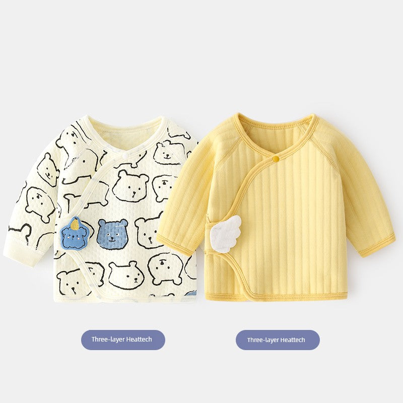 2 Pieces Newborn Pure Cotton Boneless Gown Winter Coat