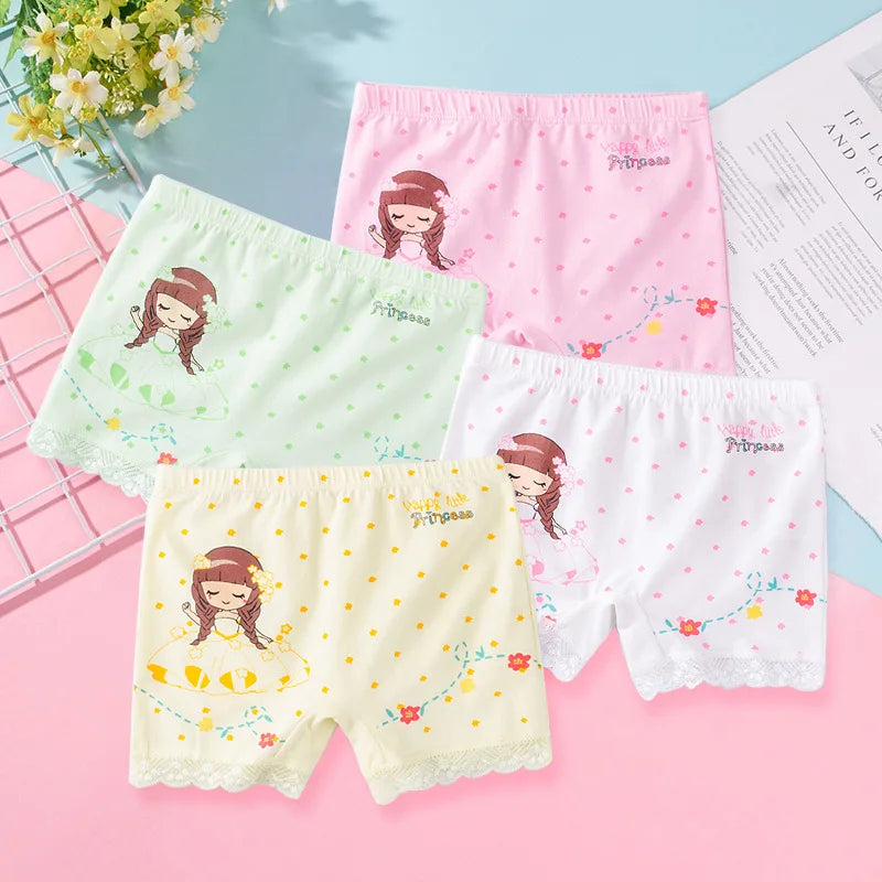 2pcs/Lot Summer Girls Safety Pants Class A Double Layer Pure Cotton Grade Thin Children' Safety Children Bottom Kid Dance Pants