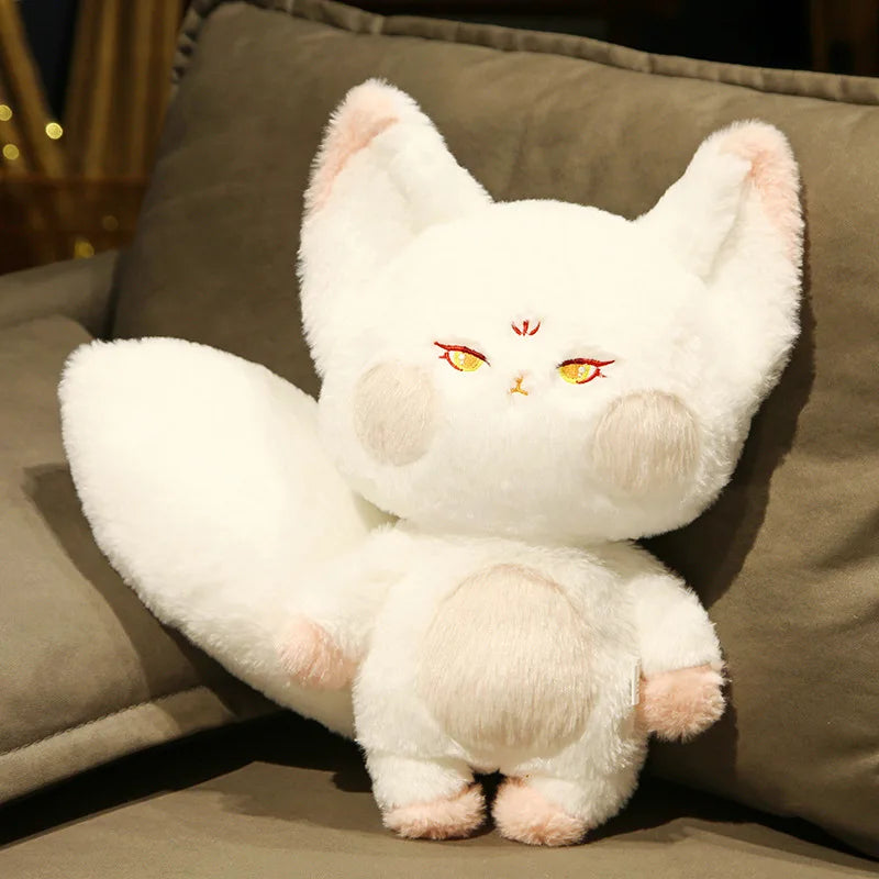 Cute Soft Orange White Big Tailed Fox Plush Toy Stuffed Animals Kawaii Fluffy Dudu Cat Fox Dolls Pillow Creative Gifts For Girl