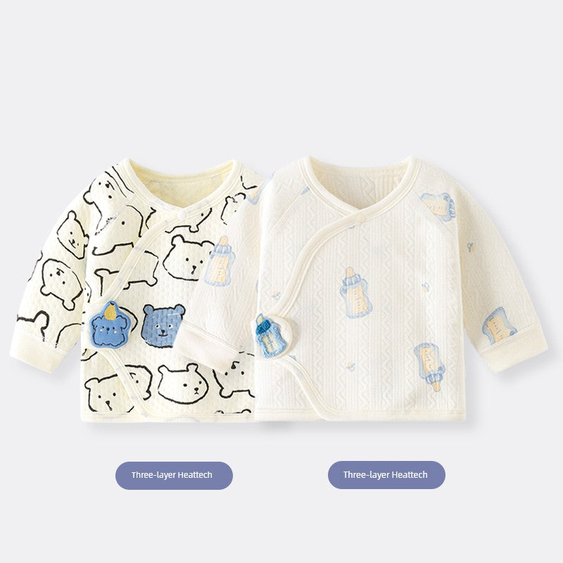 2 Pieces Newborn Pure Cotton Boneless Gown Winter Coat
