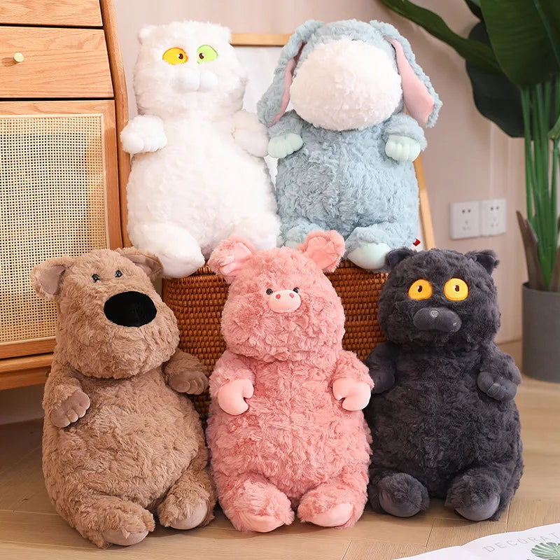 Squishy Simulation Fox Brown Bear Plush Toy Stuffed Dinosaur Bunny Dog Pig Cat Doll Toys Soft Plushie Pillow Cushion Kids Baby