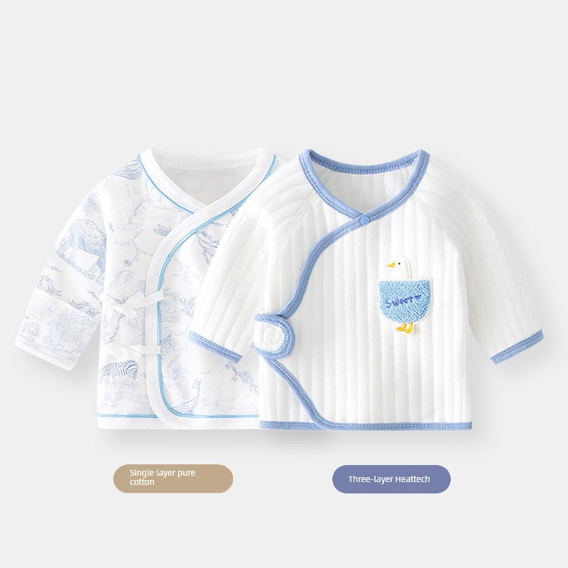 2 Pieces Newborn Pure Cotton Boneless Gown Winter Coat
