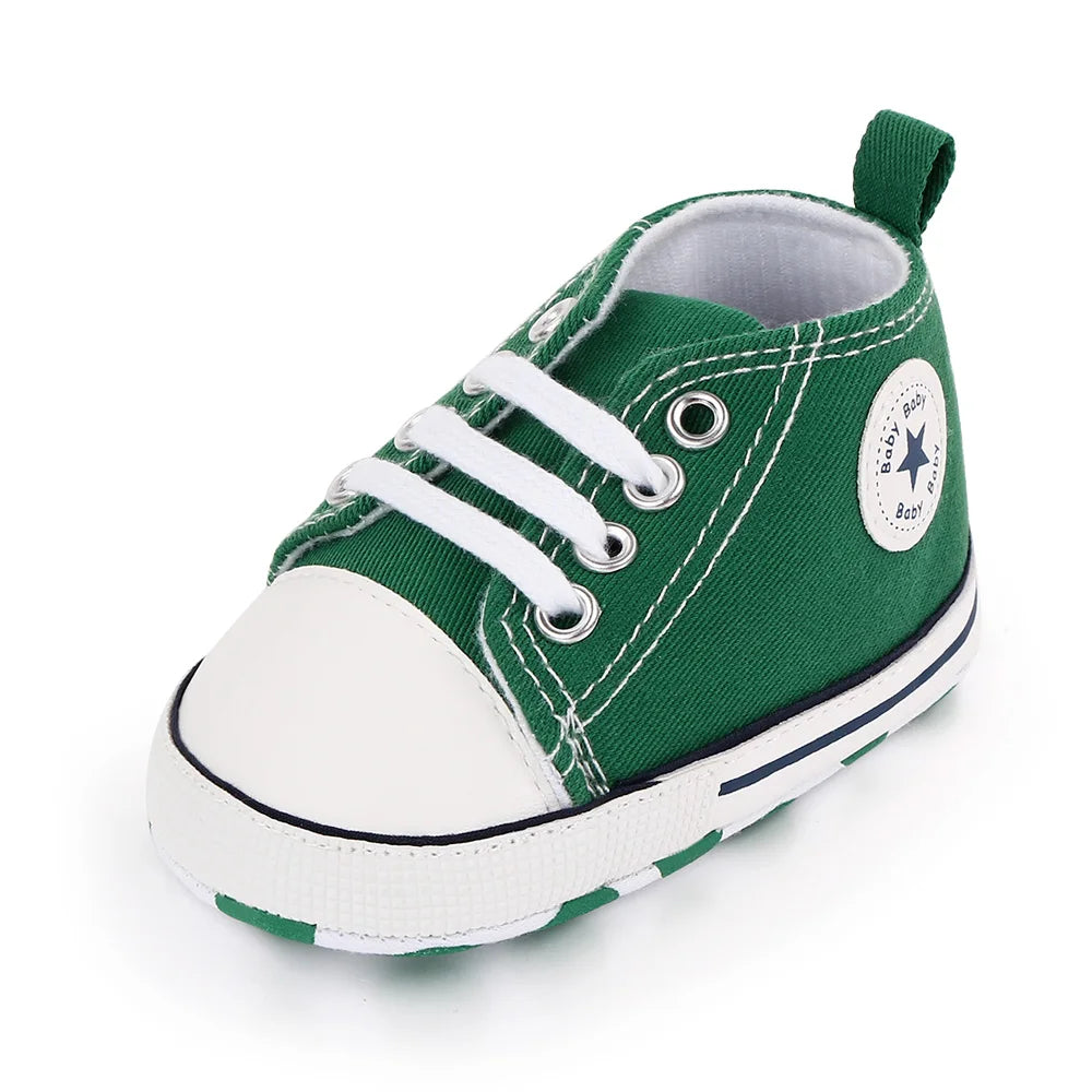 Spring New Baby Shoes Boy and Girl Classic Canvas Casual Sneakers Soft Sole Non-Slip Walking Newborn Toddler Shoes First Walkers