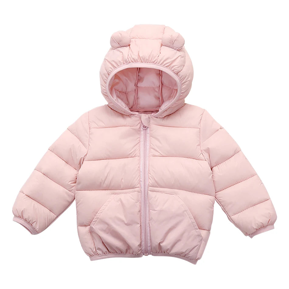 2025 Autumn Winter New Kids Leisure Hooded Down Jacket For Girls Parka Baby Boys Warm Coats Zipper Outerwear Children's Clothing