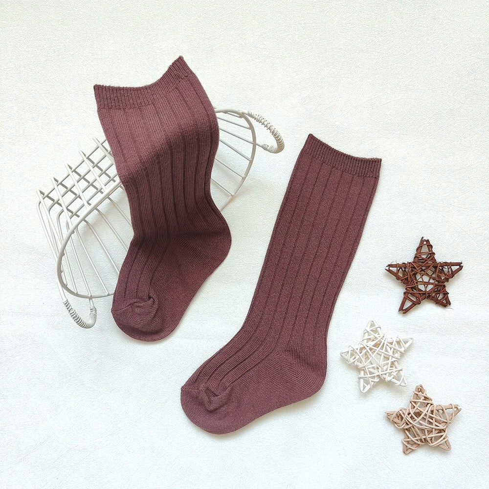 New Children's Sock Stripe Boys And Girls Knee High Socks Cotton Breathable Baby Long Tube Socken Kids School Uniform Socks 0-7Y