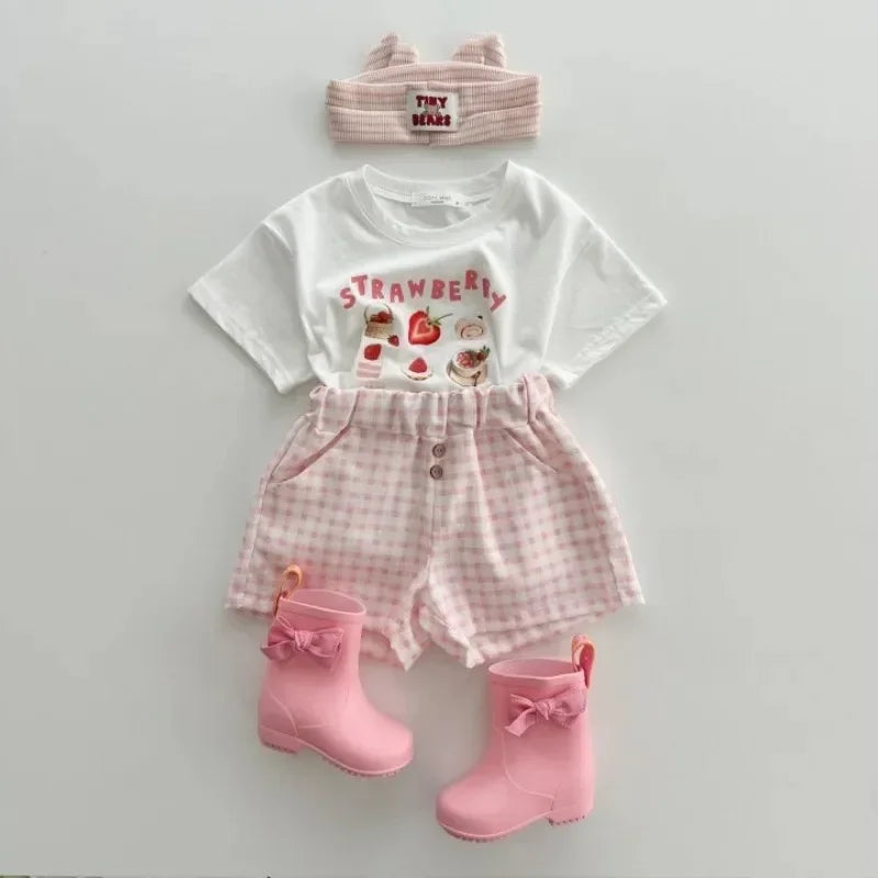 Summer Infant Kids T-Shirts Fruit Print Boys Girls Cotton T-shirt Children Outfits Top Clothes for Toddler Baby Breathable Tees