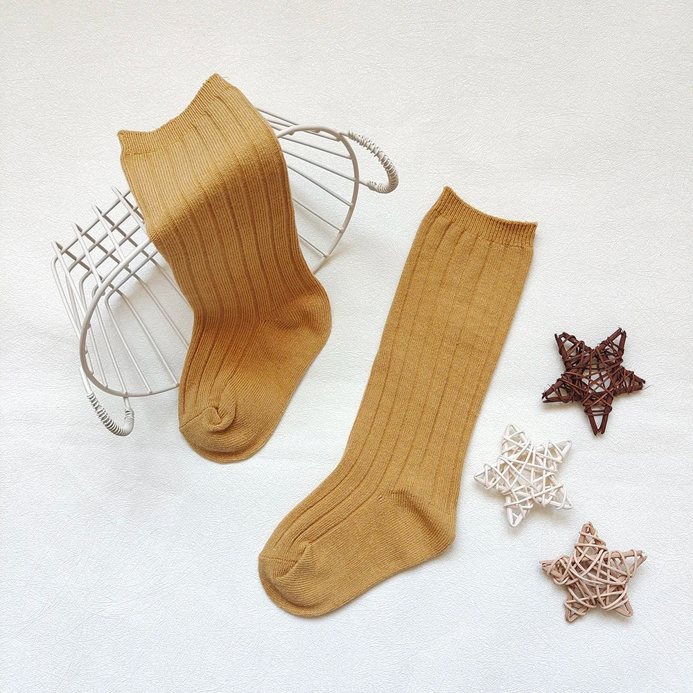 New Children's Sock Stripe Boys And Girls Knee High Socks Cotton Breathable Baby Long Tube Socken Kids School Uniform Socks 0-7Y