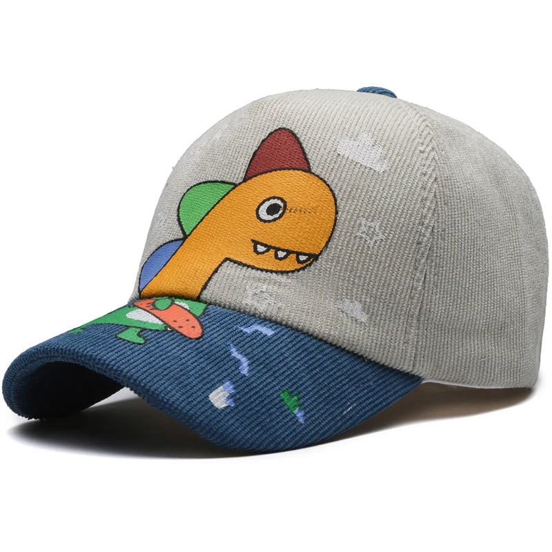 Four Seasons Little Dinosaurs, Children's Hats, Children's Baseball Caps, Cute Cartoon Color-Blocked Caps, Outing Sun Hats