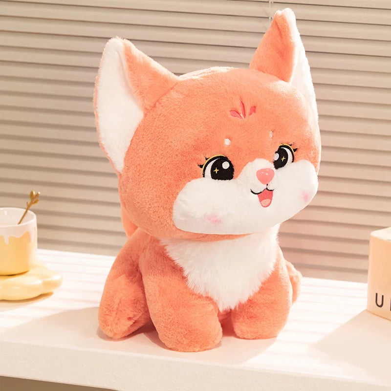 Cute Long-Tail Fox Doll Stuffed Animal Plush Toy Huggable Soft Cartoon Fox Gift Perfect Christmas Present