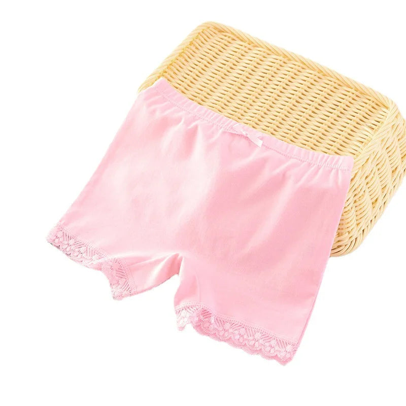2pcs/Lot Summer Girls Safety Pants Class A Double Layer Pure Cotton Grade Thin Children' Safety Children Bottom Kid Dance Pants