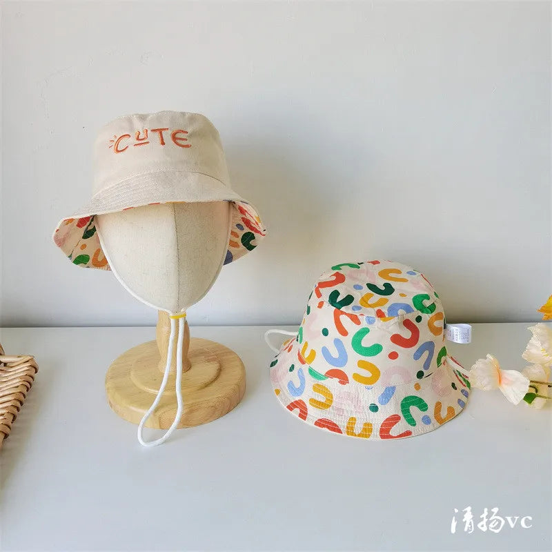 Children's Double Sided Wearable Hat For 5 Months To 10 Years Old Kids Fisherman Panama Cap Beach Uv Protection Outdoor Sun Cap