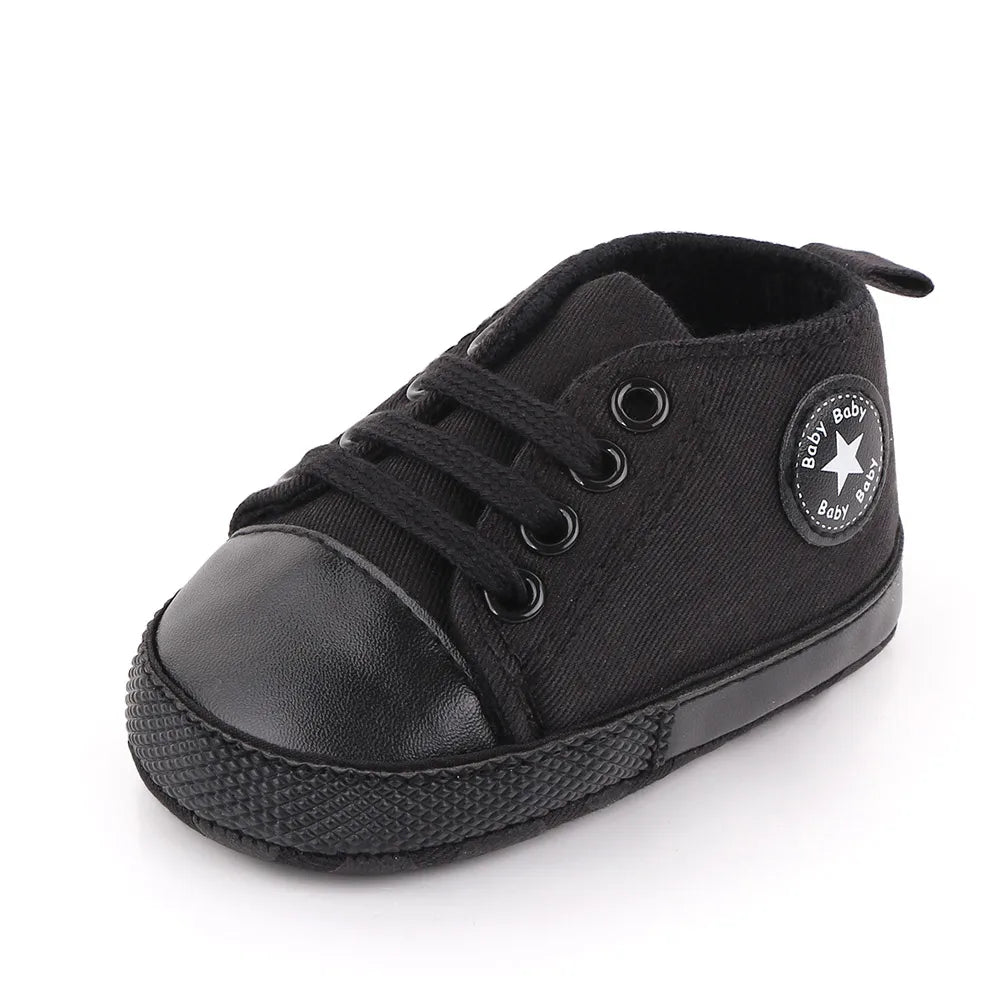 Spring New Baby Shoes Boy and Girl Classic Canvas Casual Sneakers Soft Sole Non-Slip Walking Newborn Toddler Shoes First Walkers