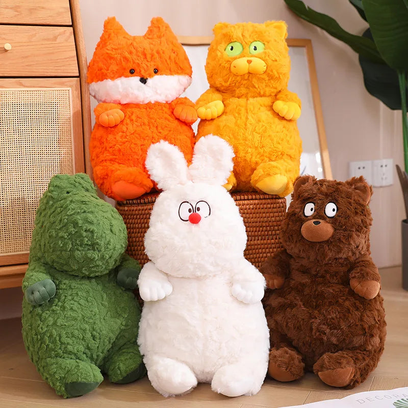 Squishy Simulation Fox Brown Bear Plush Toy Stuffed Dinosaur Bunny Dog Pig Cat Doll Toys Soft Plushie Pillow Cushion Kids Baby