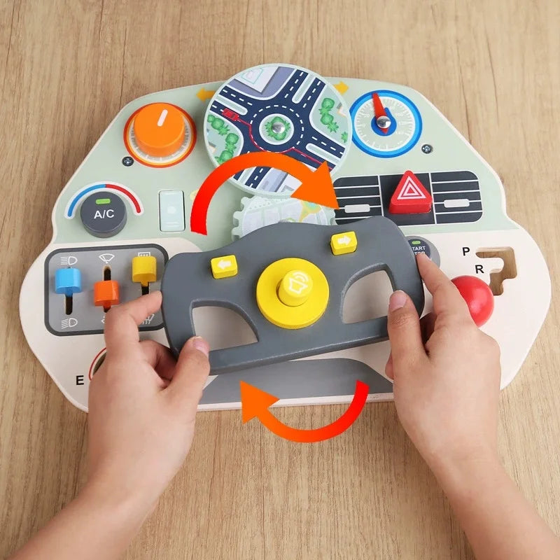 Montessori Busy Board Accessories Wooden Toy Combination Matching Doorbell Gear Graphics Educational Toy Education Trainig Toy