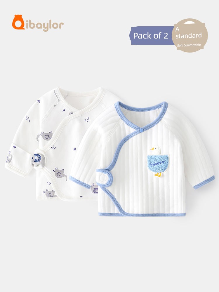 2 Pieces Newborn Pure Cotton Boneless Gown Winter Coat