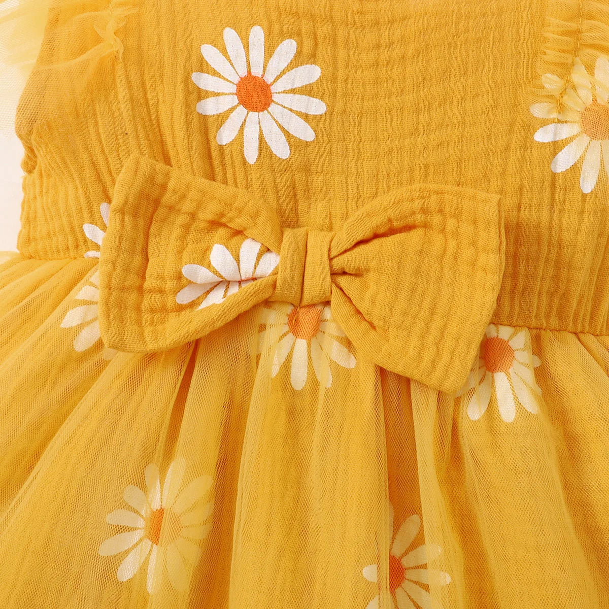 Toddler Girl's Summer Dress Small Daisy Sleeveless Tulle Holiday Party Princess DressSuitable for Cute Girls Aged 1-5 Years