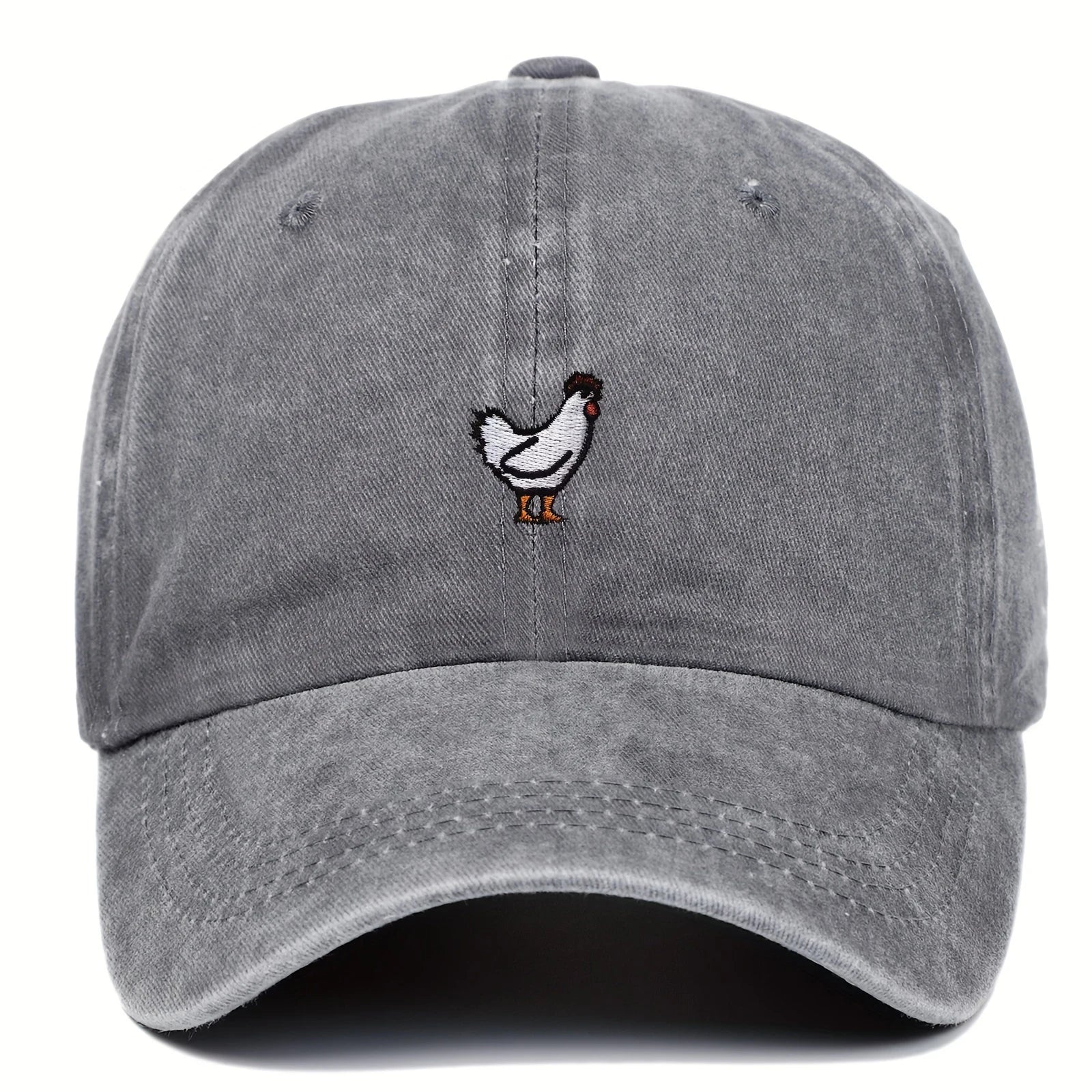 Trendy and Versatile Chicken Patterned Embroidered Baseball Cap Multifunctional Adjustable Dad Hat Men and Women Outdoor Sun hat