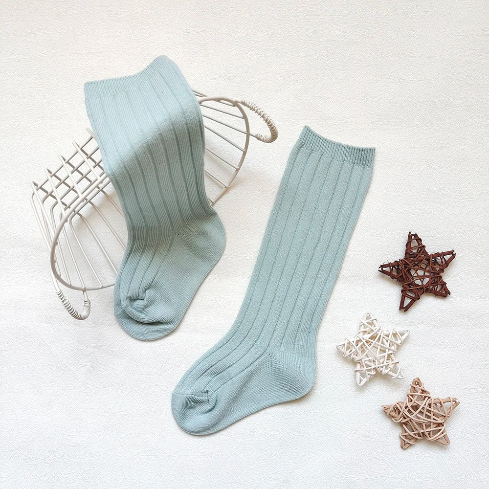 New Children's Sock Stripe Boys And Girls Knee High Socks Cotton Breathable Baby Long Tube Socken Kids School Uniform Socks 0-7Y