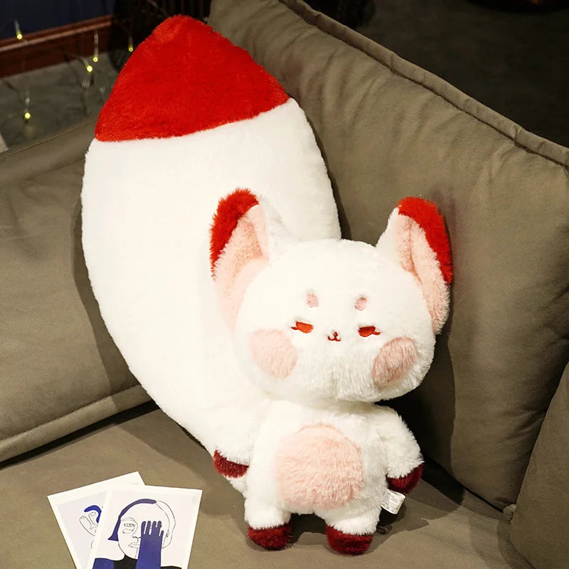 Cute Soft Orange White Big Tailed Fox Plush Toy Stuffed Animals Kawaii Fluffy Dudu Cat Fox Dolls Pillow Creative Gifts For Girl