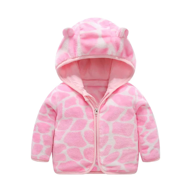 Baby Girls Jackets Boys Coral Fleece Hooded Outerwear Snowsuit Autumn Toddler Kids Warm Cotton Coats 1-6 Years Children Jacket