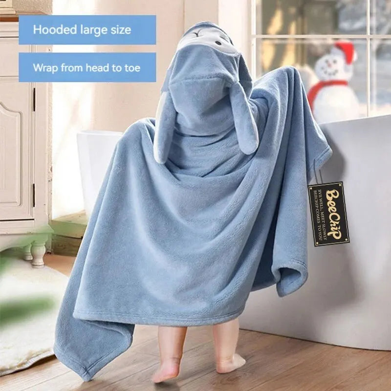 Cartoon Animal Baby Bath Towel Absorbent Fast Drying Without Linting Fluffy Soft Best For Little Baby Winter Children'S Bathrobe