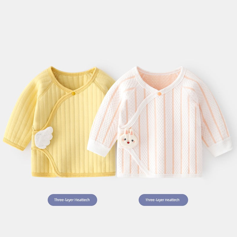 2 Pieces Newborn Pure Cotton Boneless Gown Winter Coat