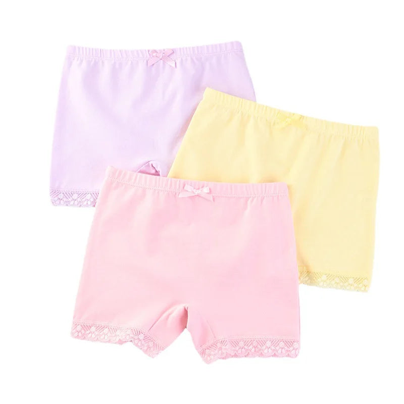 2pcs/Lot Summer Girls Safety Pants Class A Double Layer Pure Cotton Grade Thin Children' Safety Children Bottom Kid Dance Pants