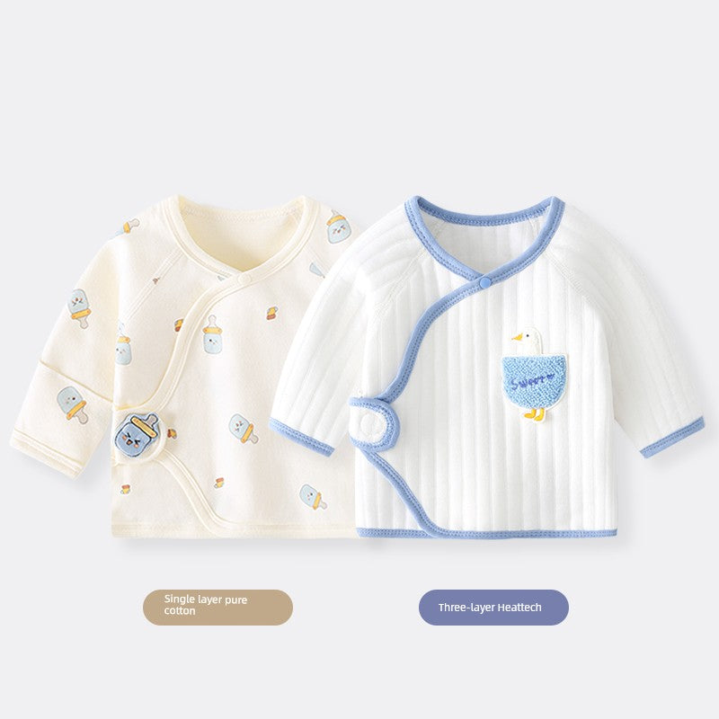 2 Pieces Newborn Pure Cotton Boneless Gown Winter Coat