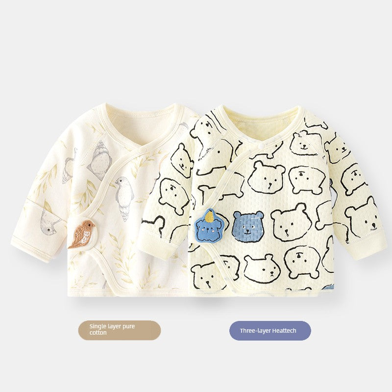 2 Pieces Newborn Pure Cotton Boneless Gown Winter Coat