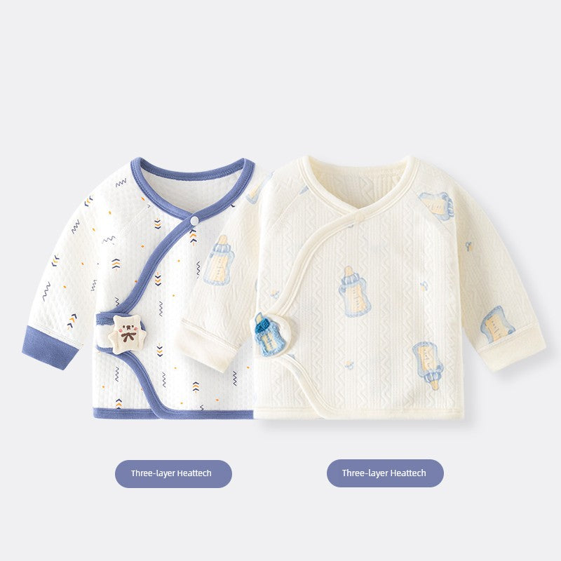 2 Pieces Newborn Pure Cotton Boneless Gown Winter Coat