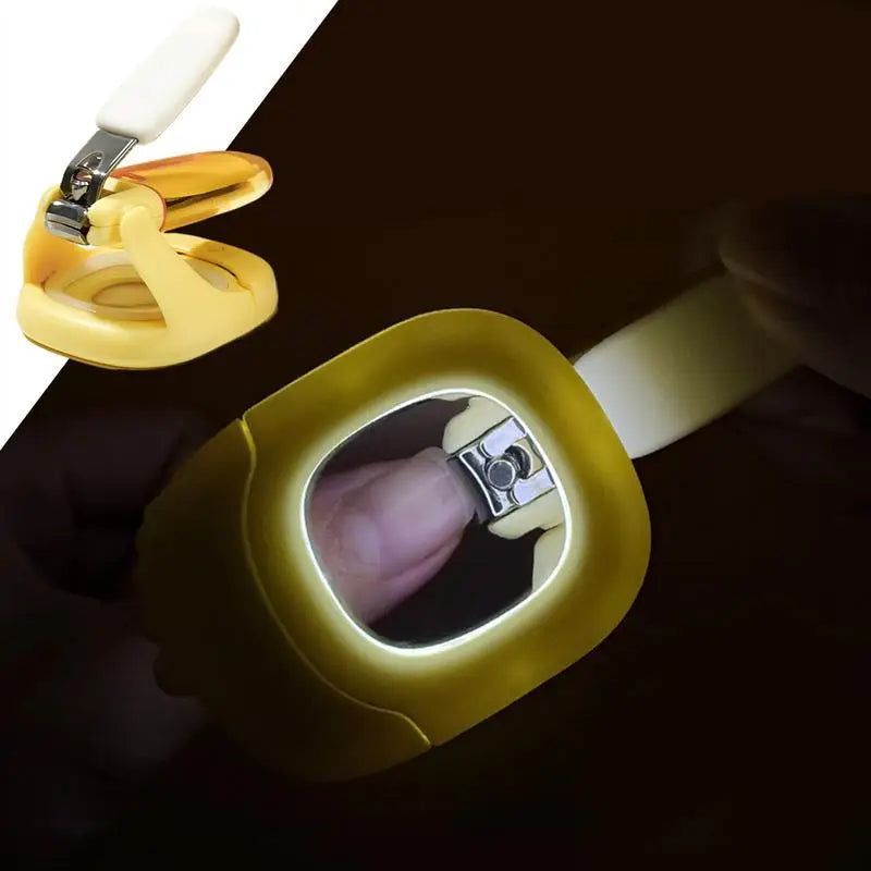 safe Baby Light Up Nail Clipper With Magnifier Splashproof Nail Trim Baby Fingernail Styling Tools Portable Babies Nail Scissors