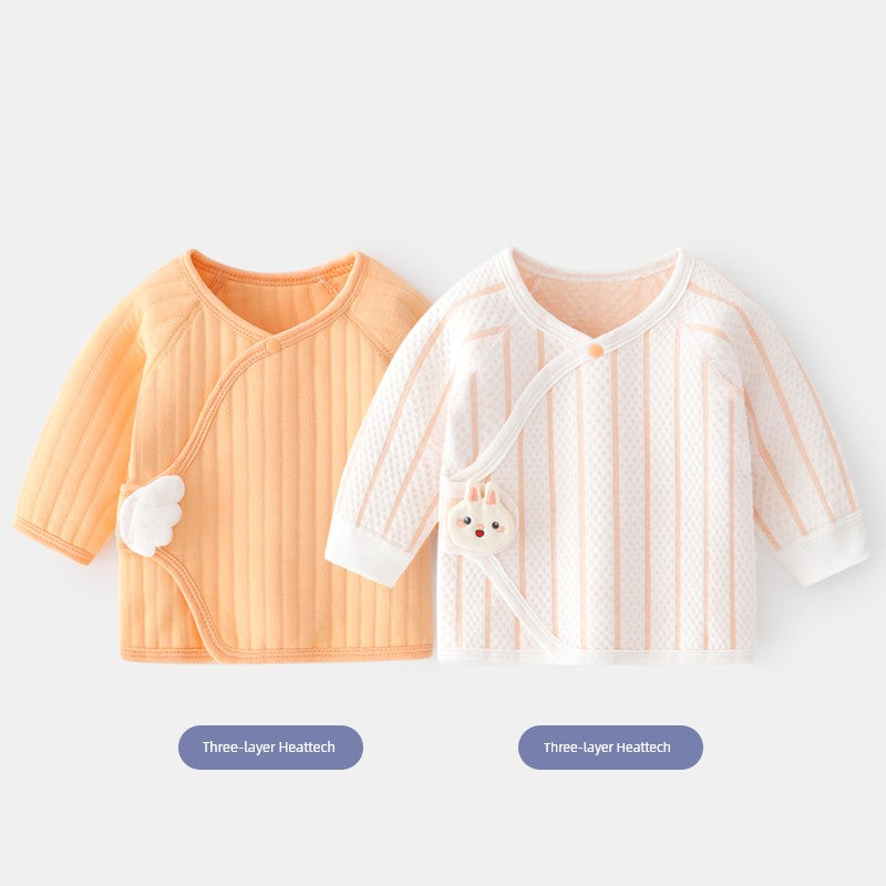 2 Pieces Newborn Pure Cotton Boneless Gown Winter Coat