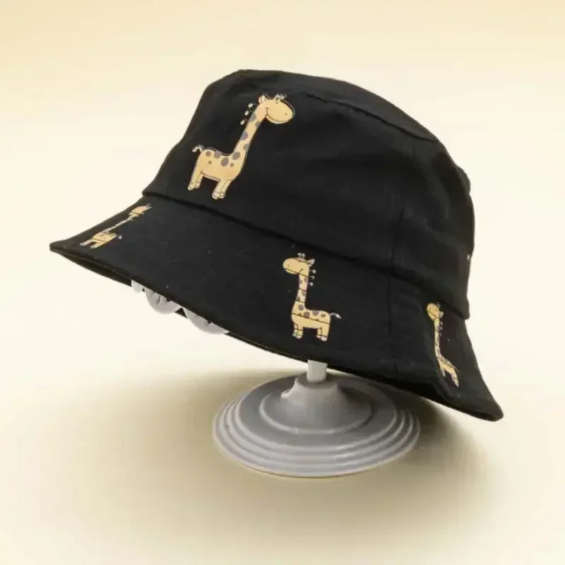 Bucket hat Cartoon Giraffe Baby Bucket Cap Outdoor Beach Children Sun Hat Kids Panama Cap Baby Boys Girls Cap