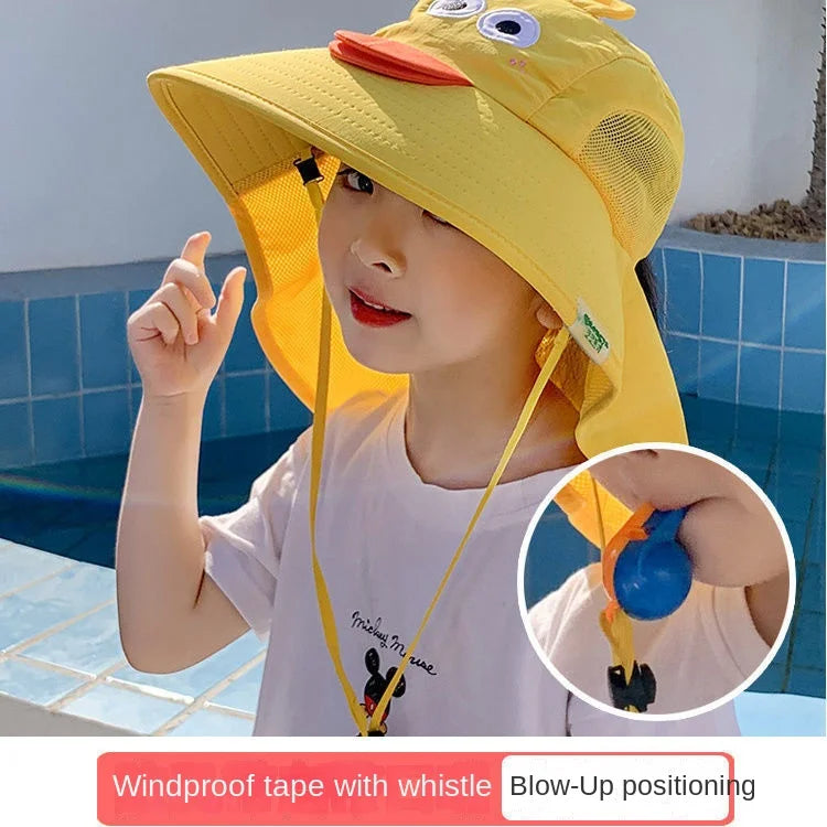 Children's Sunscreen Hat Baby Sun Hat Beach Hat UV Protection Summer Thin Breathable Large Brim Fisherman Hat