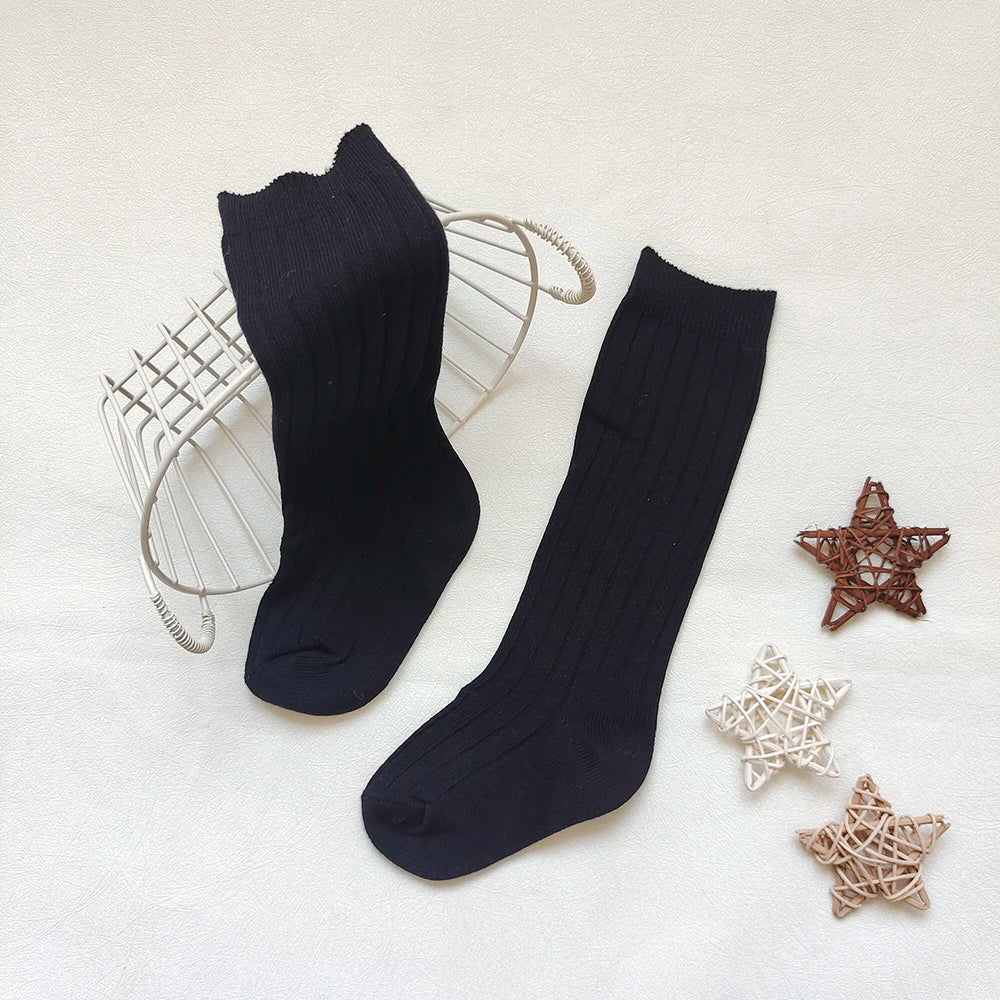 New Children's Sock Stripe Boys And Girls Knee High Socks Cotton Breathable Baby Long Tube Socken Kids School Uniform Socks 0-7Y