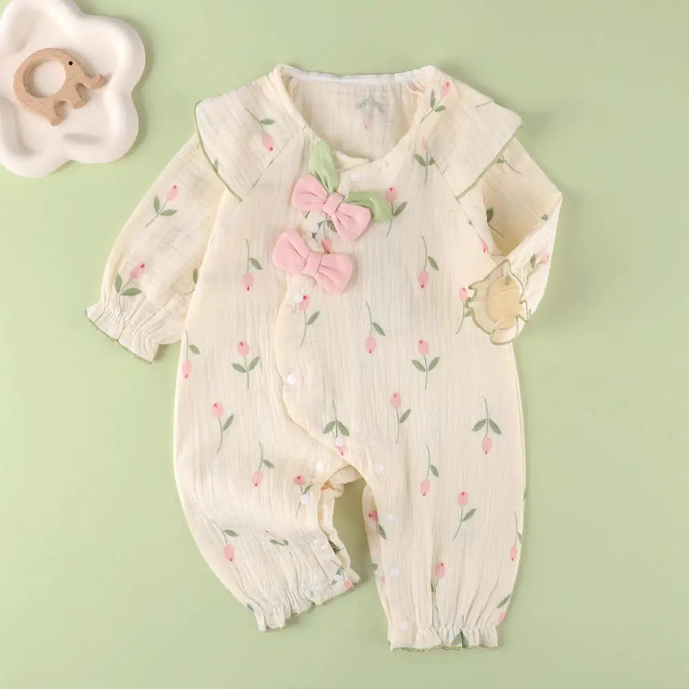 Autumn Baby Clothes Infant Cute Long-sleeved Jumpsuit Girls Summer Cute Jumpsuit for Going Out Trendy Pure Cotton Jumpsuit