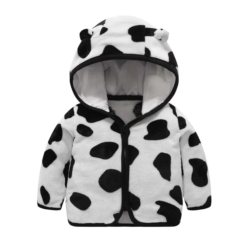 Baby Girls Jackets Boys Coral Fleece Hooded Outerwear Snowsuit Autumn Toddler Kids Warm Cotton Coats 1-6 Years Children Jacket