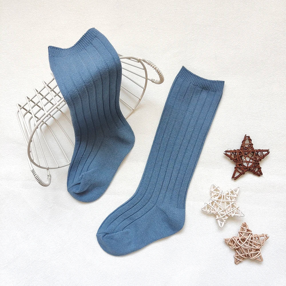 New Children's Sock Stripe Boys And Girls Knee High Socks Cotton Breathable Baby Long Tube Socken Kids School Uniform Socks 0-7Y
