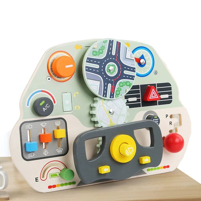 Montessori Busy Board Accessories Wooden Toy Combination Matching Doorbell Gear Graphics Educational Toy Education Trainig Toy