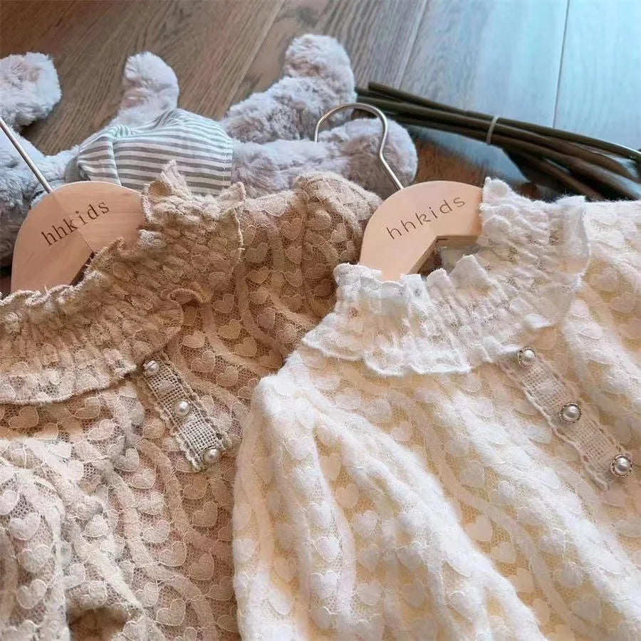 2023 Children Autumn/Winter New Girls' Plush Bottom Shirt Korean Edition Baby ClothingLong Sleeve T-shirt Girls' Warm Top