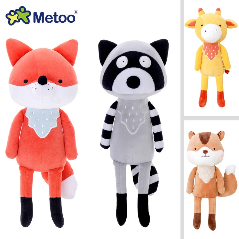 Cute Stuffed Animal Toys Soft Fox Raccoon Squirrel Giraffe Plushies Children Birthday Gift Room Decor Original Plush Metoo Doll