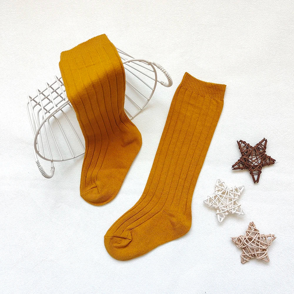 New Children's Sock Stripe Boys And Girls Knee High Socks Cotton Breathable Baby Long Tube Socken Kids School Uniform Socks 0-7Y