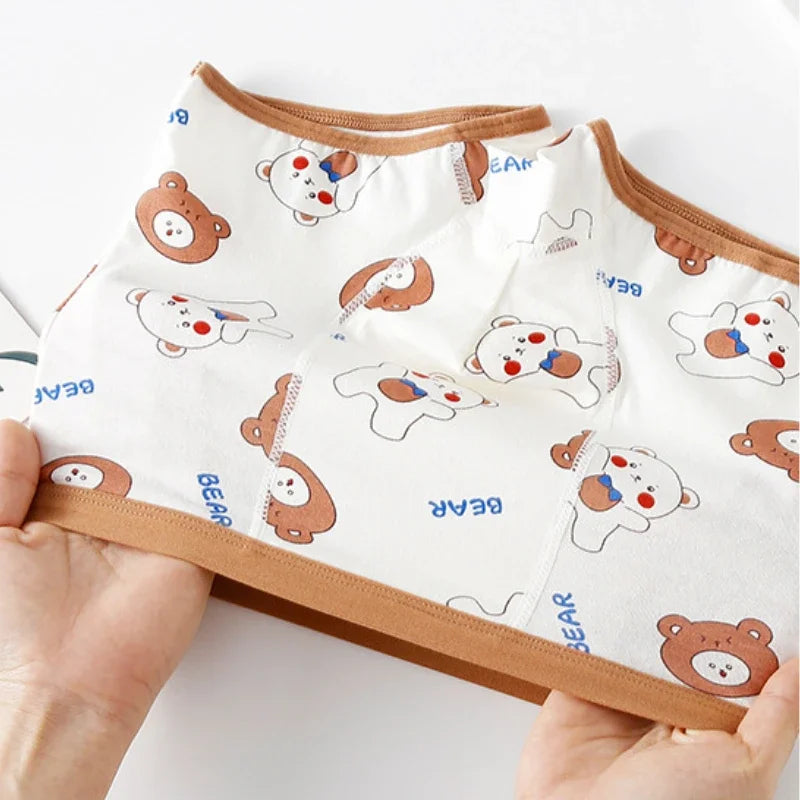 HoneyCherry Boy Cotton Underwear Boxer Boys' Cotton Mid-waist Baby Boxer Shorts Cotton Panties Boys Underwear
